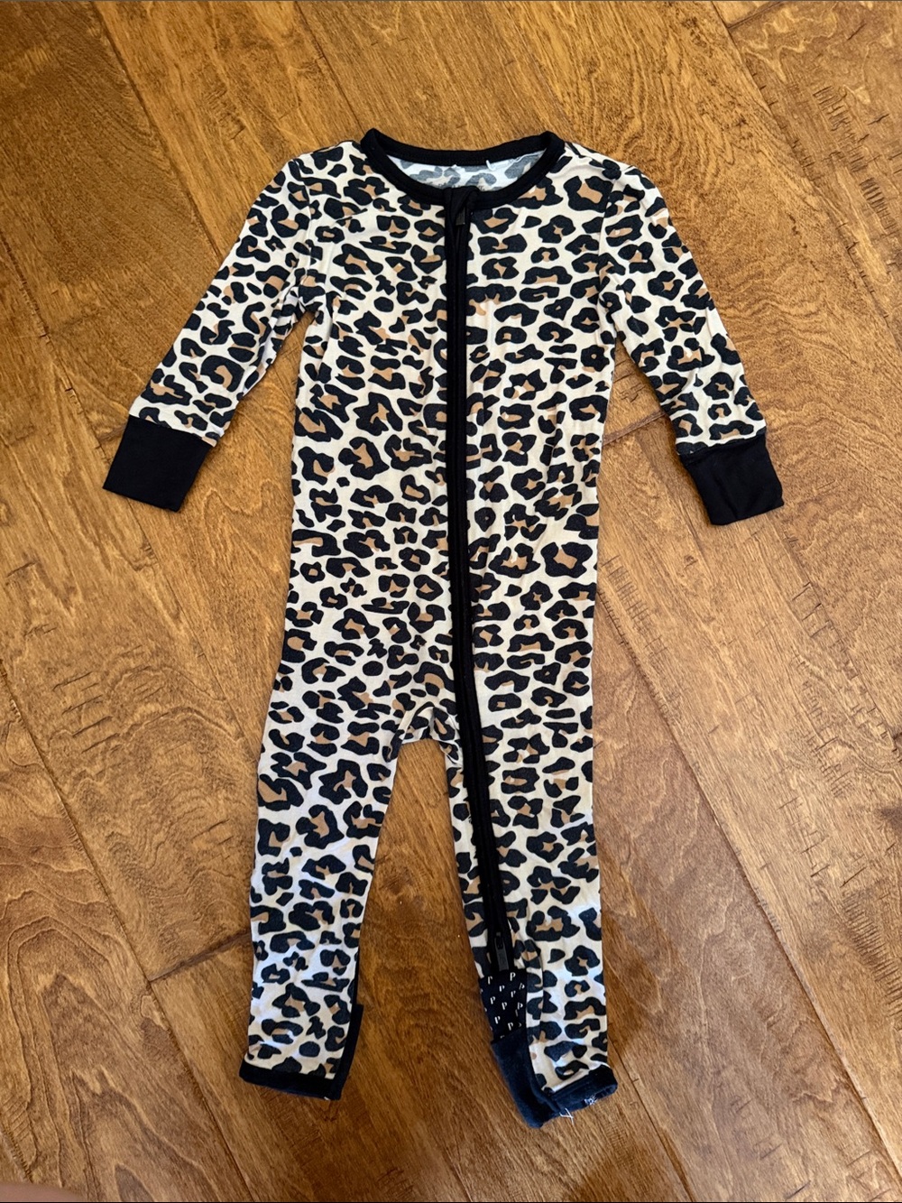 Posh Peanut Leopard-Print Kids One-Piece in Tan and Black